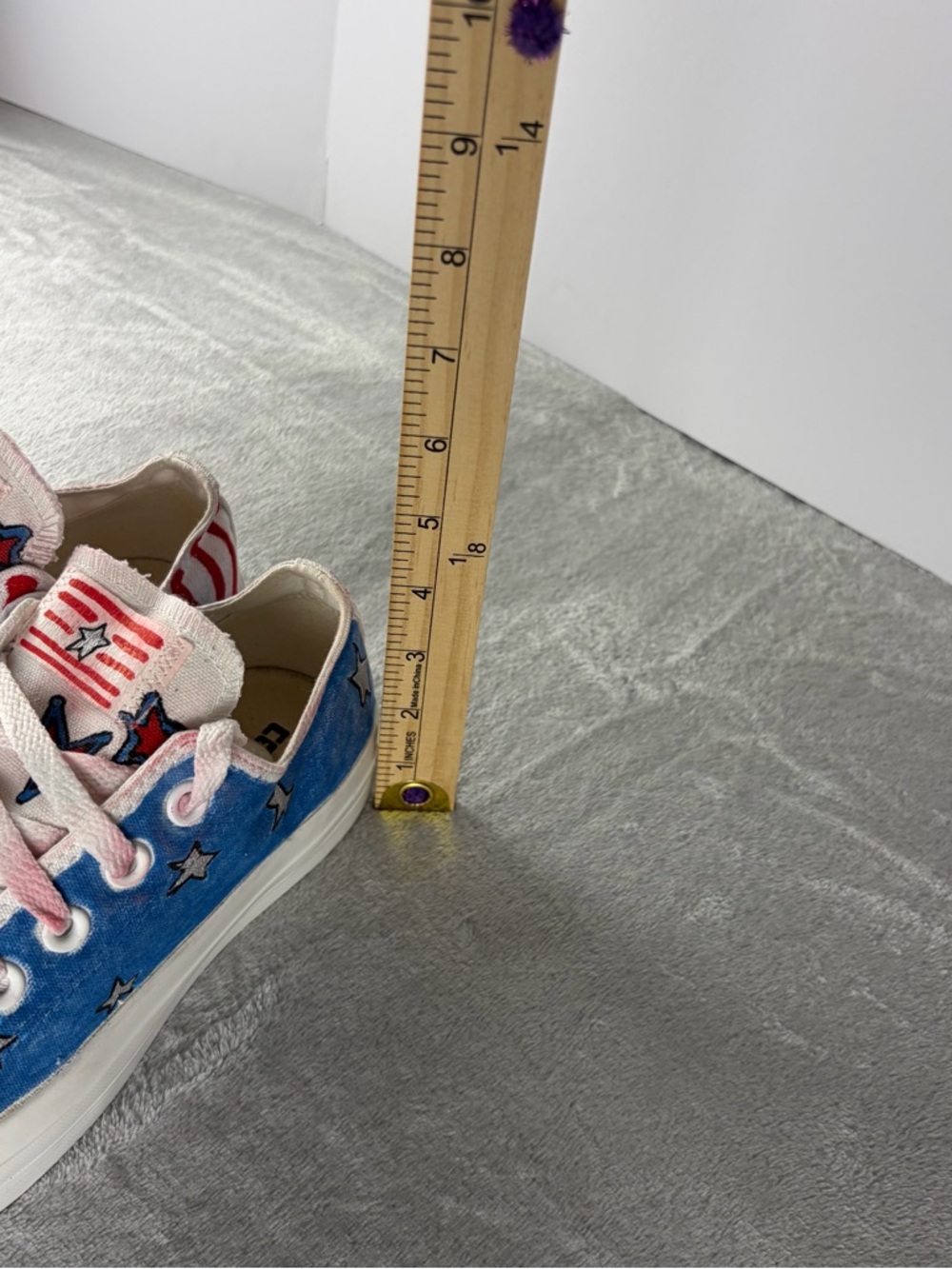 Unisex Handpainted Custom Patriotic themed Converse sneakers Women’s 8 Mens 6 - Picture 9 of 10